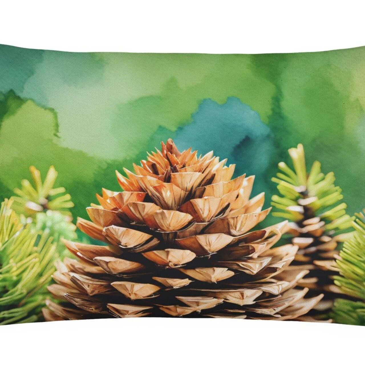 Edge Collections - 12" x 16" - Multicolor - Maine White Pine Cone Tassels Decorative Pillow - 1 Piece
